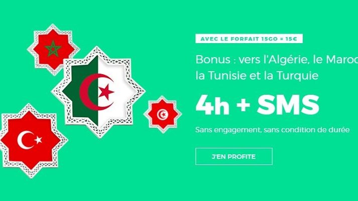 Le forfait "International" de RED By SFR 15 Go + Turquie est à 15 euros