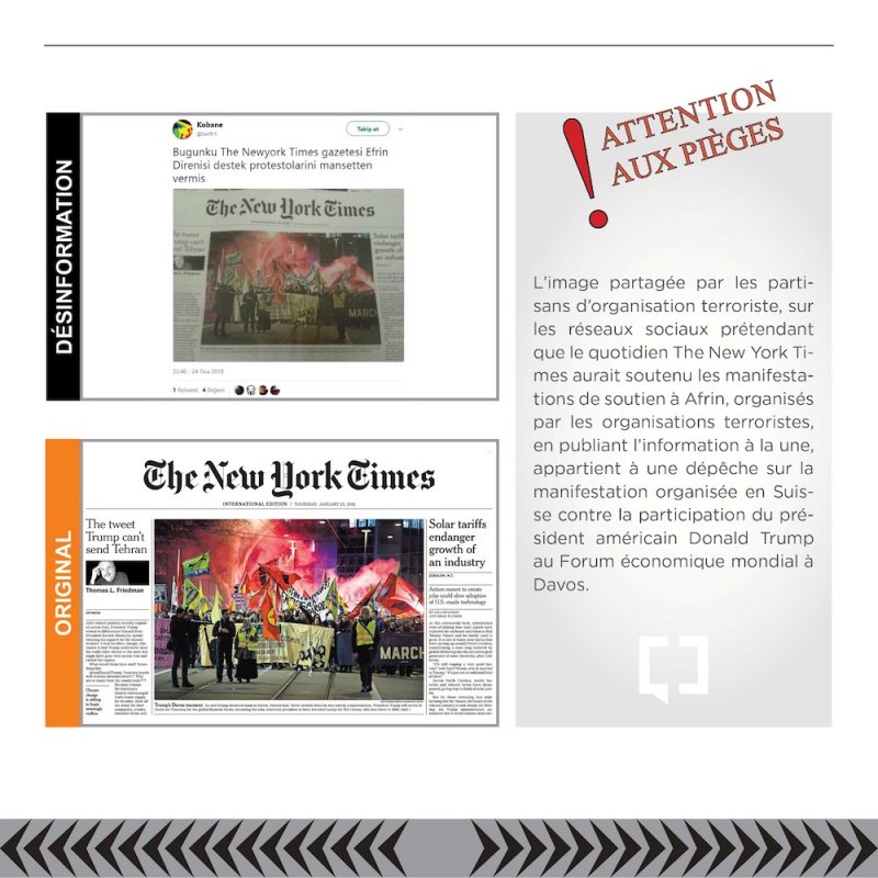 le quotidien The New York Times aurait soutenu les manifestations de soutien à Afrin, organisés par les organisations terroristes,