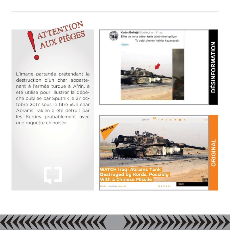  "Un char Abrams irakien a été détruit par les Kurdes, probablement avec une roquette chinoise"