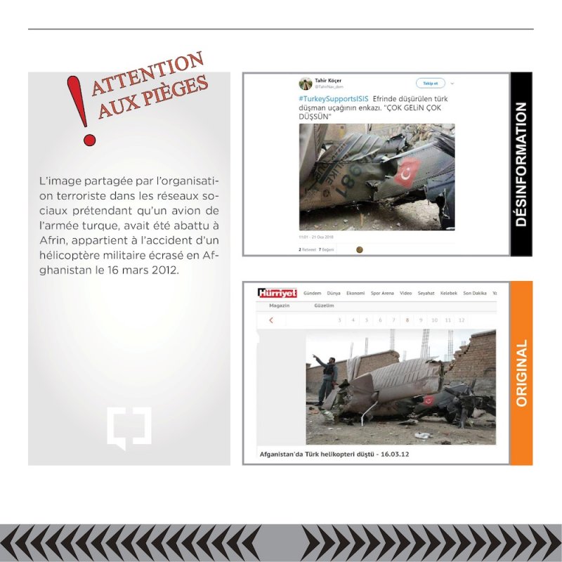 un avion de l'armée turque, avait été abattu à Afrin, appartient à l'accident d'un hélicoptère militaire écrasé en Afghanistan le 16 mars 2012.