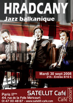 Jazz sur fond de musiques populaires turques : Hradcany au Satellit Café le 30 septembre