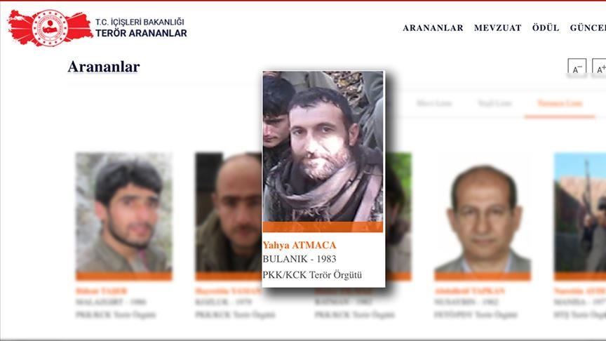 Un terroriste du PKK recherché parmi la Turquie