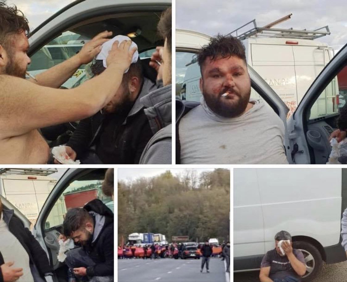 Les extrémistes arméniens bloque l'autoroute et s'en prennent aux français d'origine turque