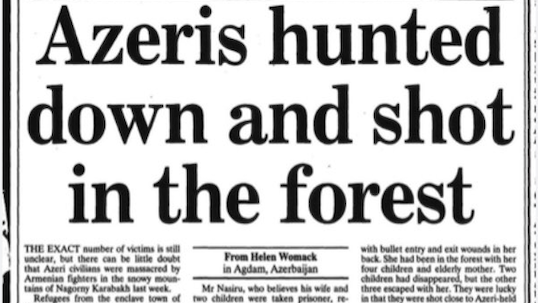[Presse] Azéris traqués et fusillés dans la forêt
