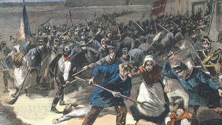 [17 août 1893] Une dizaine d'italiens furent massacrés par des ouvriers français à Aiguës-Mortes (Gard)