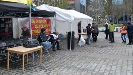Provocation contre la Turquie : la tente du PKK en Belgique, de nouveau érigée