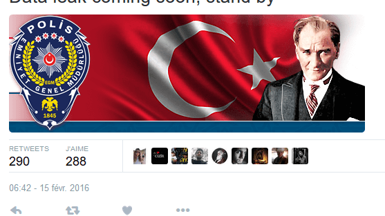 Fuite de données pour la police Turque