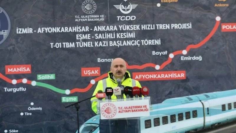Projet ferroviaire à grande vitesse entre Ankara et Izmir