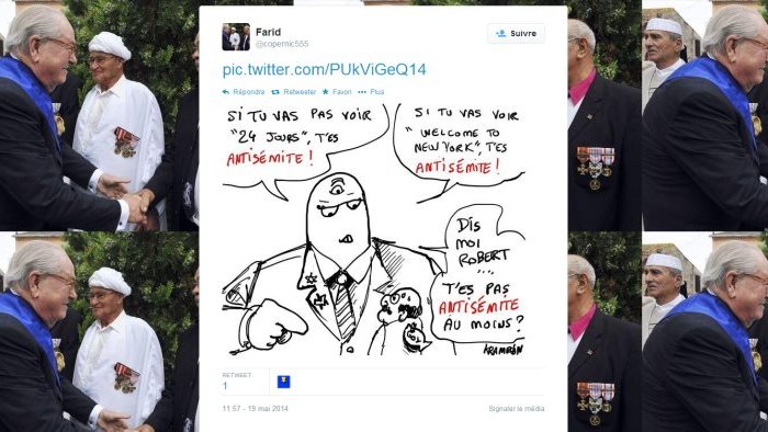 Quand le repris de justice Laurent Leylekian retweette une caricature antisémite et antimaçonnique