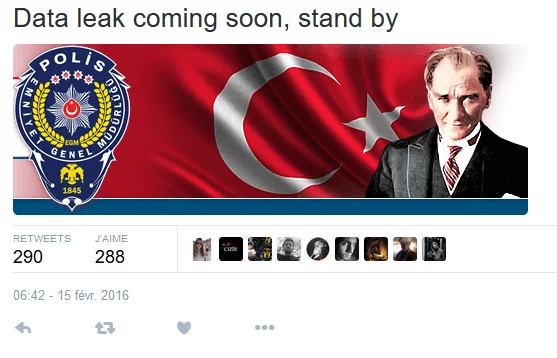 Fuite de données pour la police Turque
