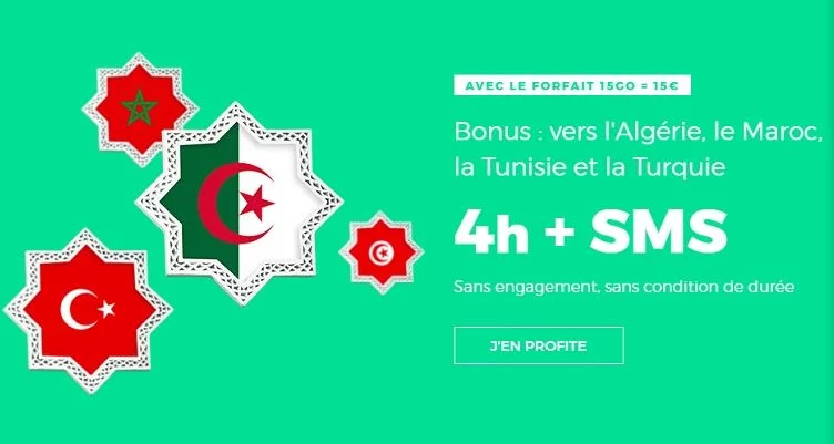 Le forfait "International" de RED By SFR 15 Go + Turquie est à 15 euros