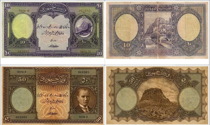 Les premiers billets de la République de Turquie- 1927