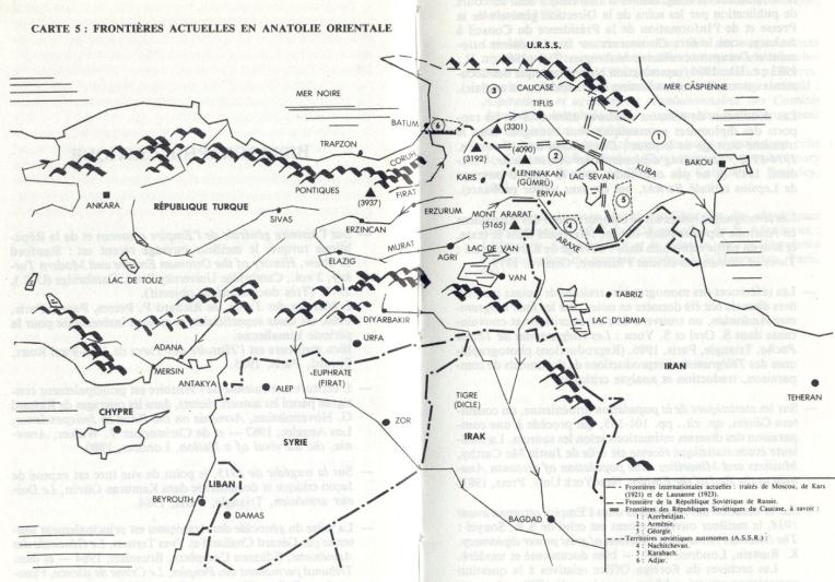 Carte 5 : FRONTIERES ACTUELLES EN ANATOLIE ORIENTALE
