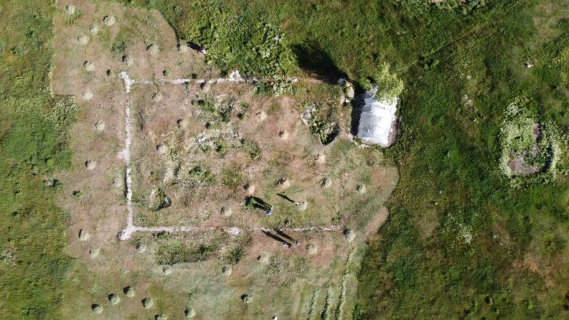 Une vue aérienne du site de fouilles archéologiques de ce qui pourrait être le palais de Hulagu Khan à Van