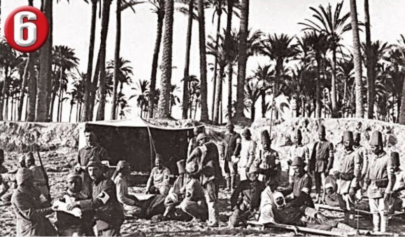 Soldats Ottoman, au poste de secours à El Aris en 1916