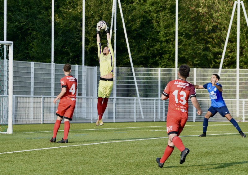 un match de foot au stade de la Doller donc l'équipe locale FC ANATOLIE MULHOUSE