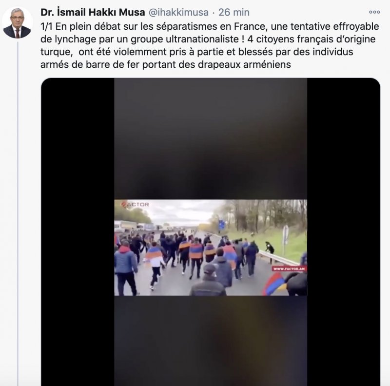 Tweet de M. Ismail Hakki Musa